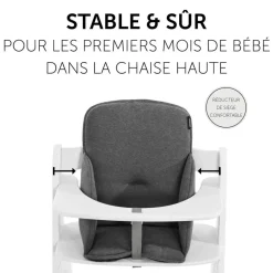 Pack chaise haute évolutive alpha naturelle avec tablette alpha click tray white+alpha cosy select jersey charcoal