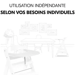 Pack chaise haute évolutive alpha naturelle avec tablette alpha click tray white+alpha cosy select jersey charcoal