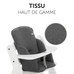 Pack chaise haute évolutive alpha naturelle avec tablette alpha click tray white+alpha cosy select jersey charcoal