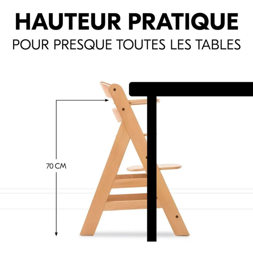 Pack chaise haute évolutive alpha naturelle avec tablette alpha click tray white+alpha cosy select jersey charcoal