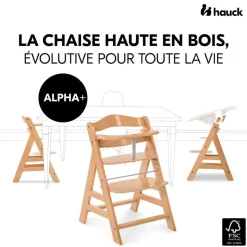 Pack chaise haute évolutive alpha naturelle avec tablette alpha click tray white+alpha cosy select jersey charcoal