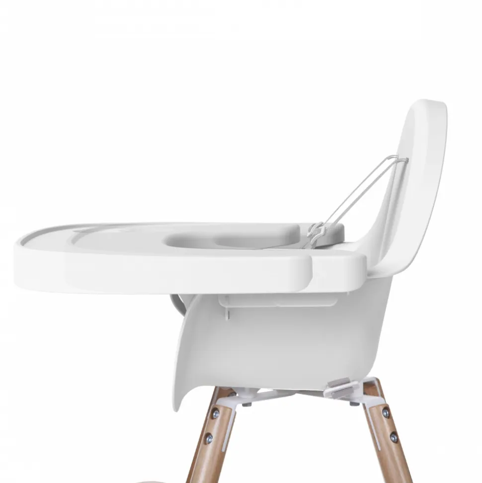 Pack chaise haute évolutive evolu 2 blanche + tablette blanche