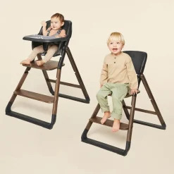 Pack chaise haute évolutive evolve + siège bébé bois foncé