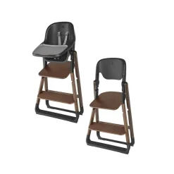 Pack chaise haute évolutive evolve + siège bébé bois foncé