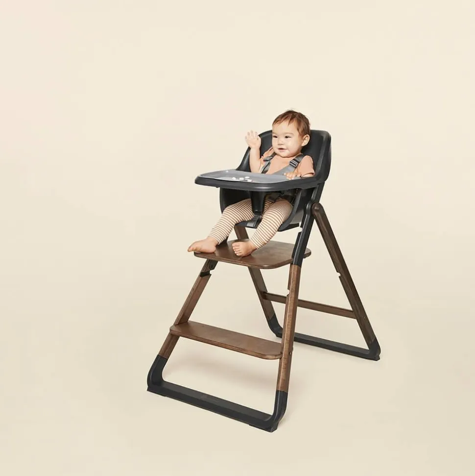 Pack chaise haute évolutive evolve + siège bébé bois foncé