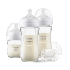Pack chauffe biberon électrique scf358/00 + coffret 3 biberons natural response verre + 1 sucette scd878/11