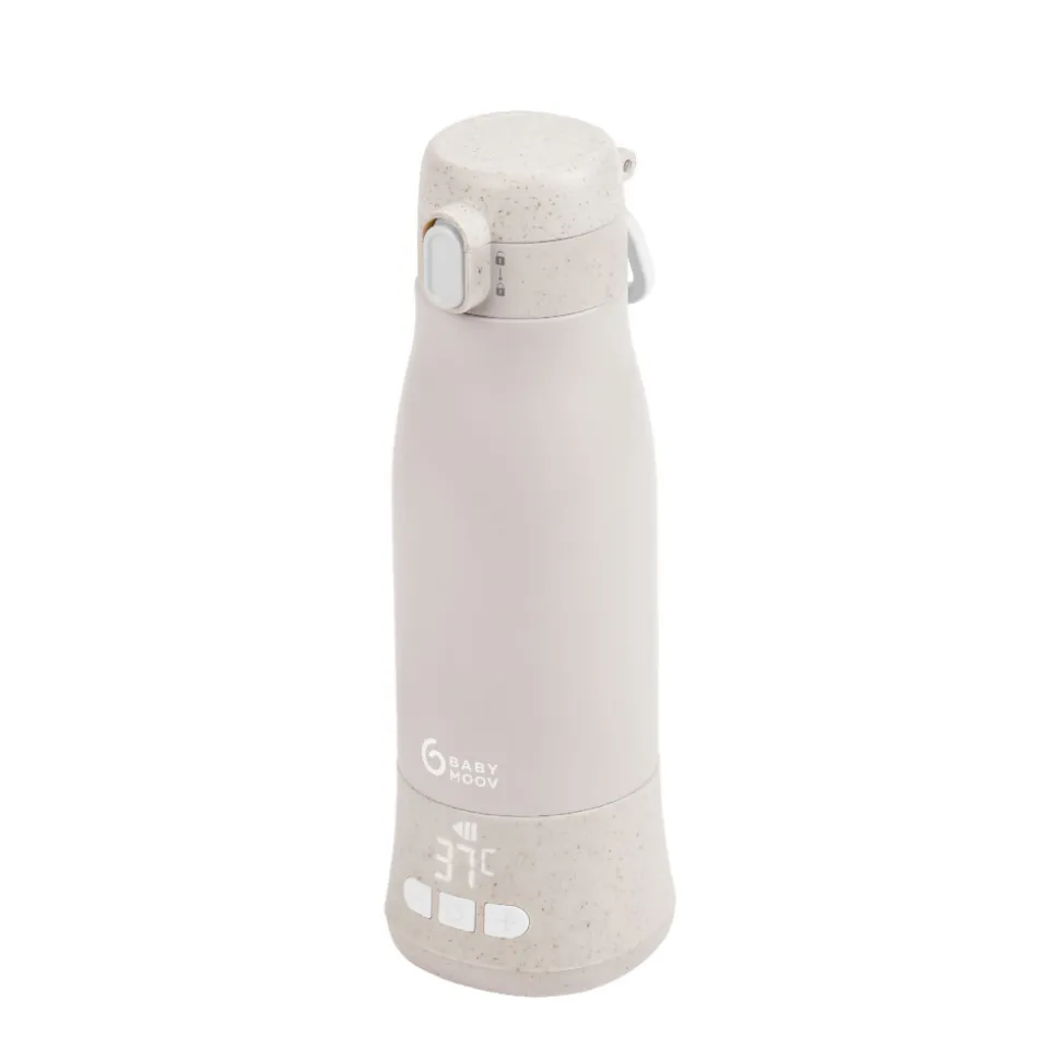 Pack chauffe biberon nomade moov and feed beige + boîte doseuse babydose