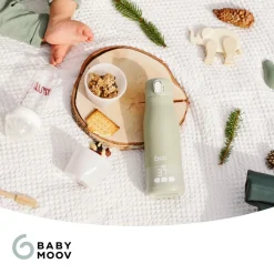 Pack chauffe biberon nomade moov and feed vert sauge + boîte doseuse babydose