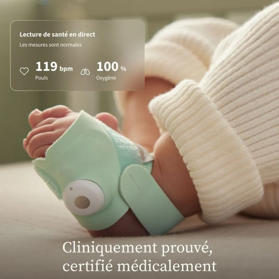 Pack chaussette connectée dream sock bedtime blue + caméra bébé dream sight