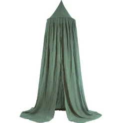 Pack ciel de lit vintage 245 cm ash green + flèche de lit blanche