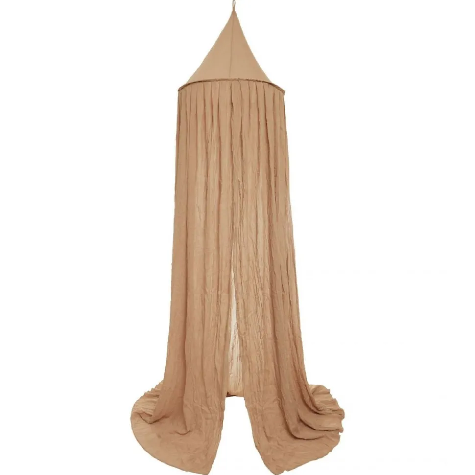 Pack ciel de lit vintage 245 cm biscuit + flèche de lit messing gold