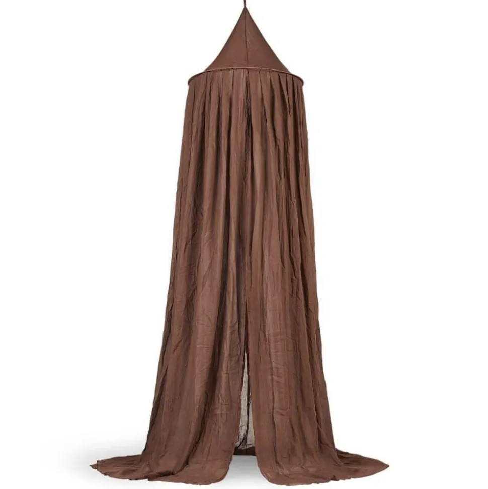 Pack ciel de lit vintage 245 cm chestnut + flèche de lit blanche