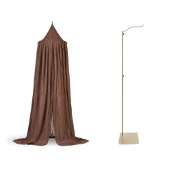 Pack ciel de lit vintage 245 cm chestnut + flèche de lit messing gold