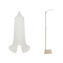 Pack ciel de lit vintage 245 cm ivoire + flèche de lit messing gold