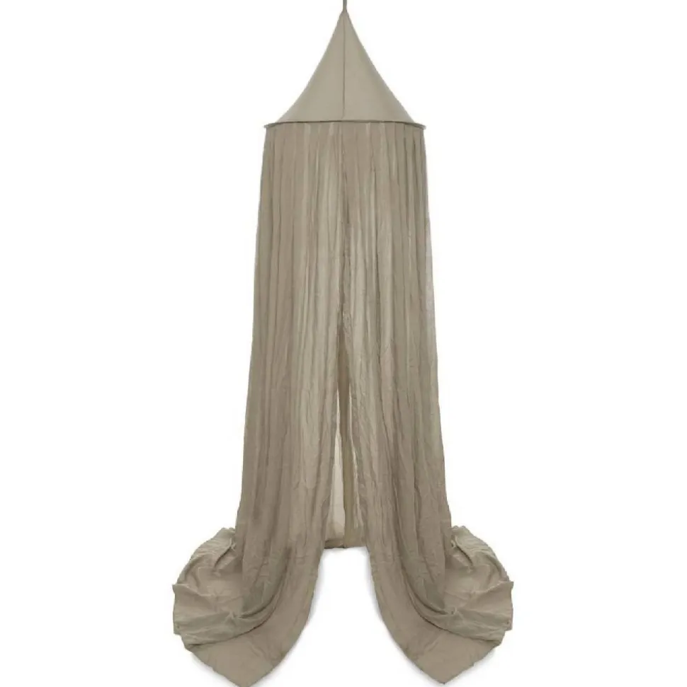 Pack ciel de lit vintage 245 cm olive + flèche de lit blanche