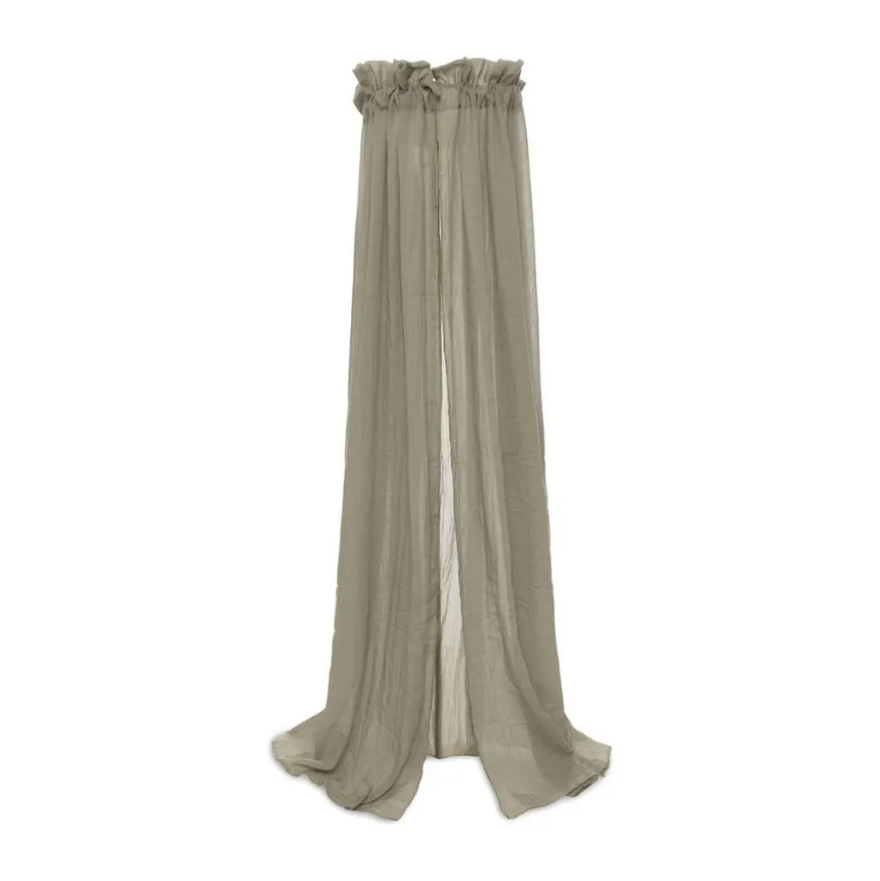 Pack ciel de lit vintage 155 cm olive + flèche de lit blanche