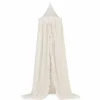 Pack ciel de lit vintage 245 cm ruffle ivoire + flèche de lit blanche