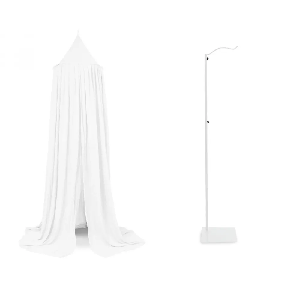 Pack ciel de lit vintage 245 cm white + flèche de lit blanche