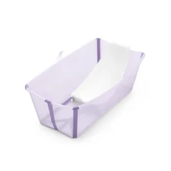 Pack complet baignoire flexi bath lavande + support + transat nouveau-né
