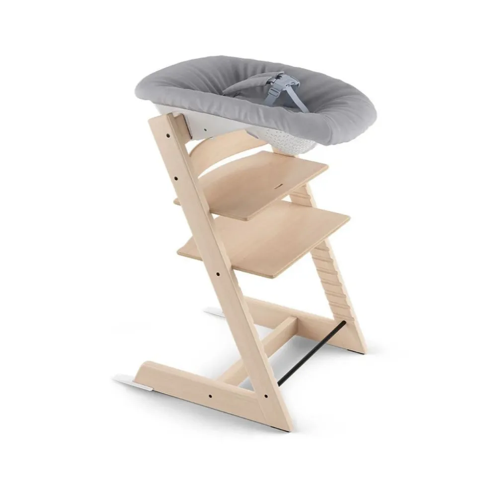 Pack complet chaise haute tripp trapp naturel + newborn set + tablette (harnais et baby set offert)