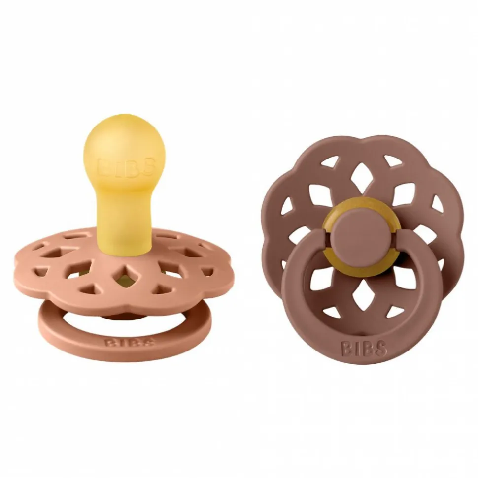 Pack de 2 sucettes bohème caoutchouc 0-6 mois peach et woodchuck