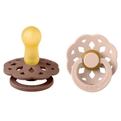 Pack de 2 sucettes bohème caoutchouc 6 mois+ woodchuck et blush