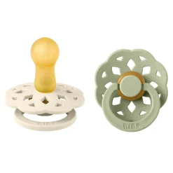 Pack de 2 sucettes bohème caoutchouc 6 mois+ ivory et sage