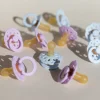Pack de 2 sucettes bohème caoutchouc 0-6 mois ivory et sage