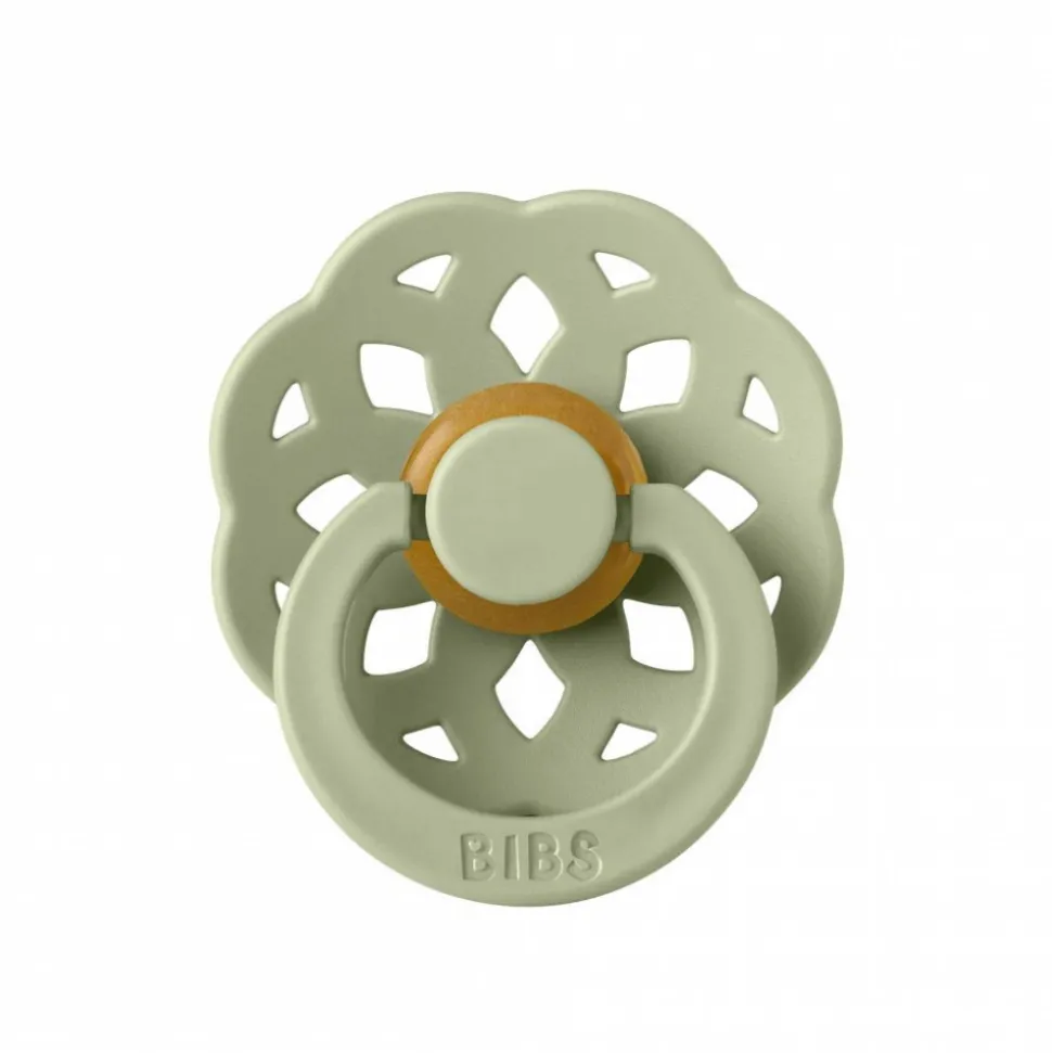 Pack de 2 sucettes bohème caoutchouc 0-6 mois ivory et sage