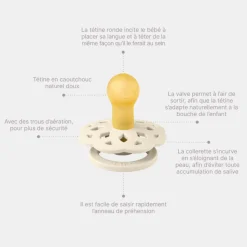 Pack de 2 sucettes bohème caoutchouc 6 mois+ peach et woodchuck