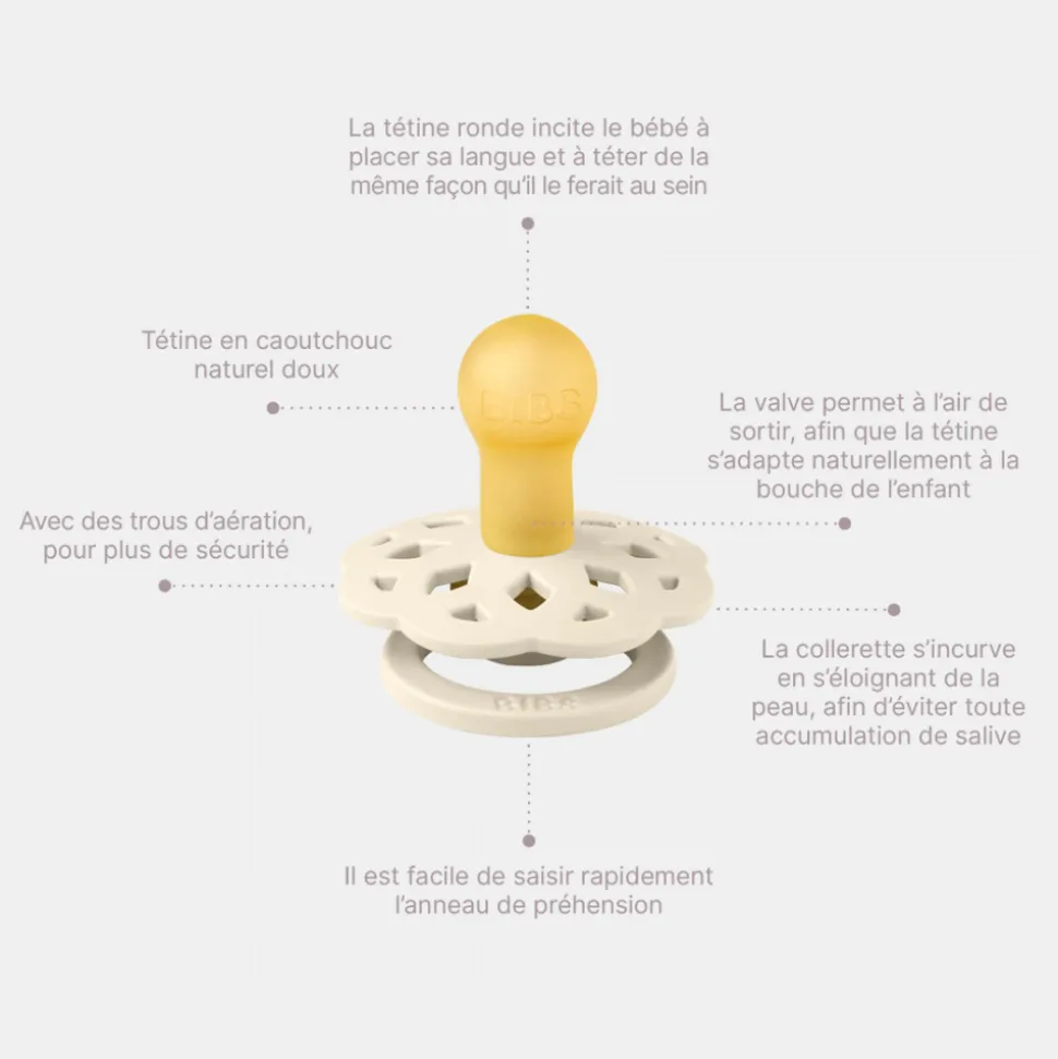 Pack de 2 sucettes bohème caoutchouc 0-6 mois woodchuck et blush