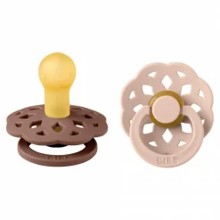 Pack de 2 sucettes bohème caoutchouc 0-6 mois woodchuck et blush