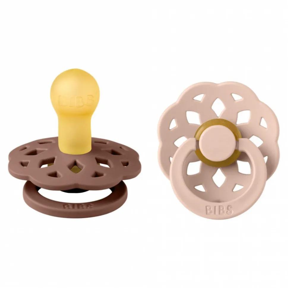 Pack de 2 sucettes bohème caoutchouc 0-6 mois woodchuck et blush