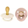 Pack de 2 sucettes colour caoutchouc symétrique 0-6 mois ivory et blush