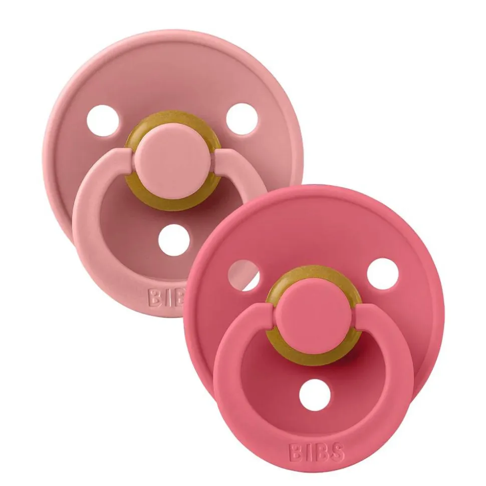Pack de 2 sucettes colour caoutchouc anatomique 6 mois+ dusty pink et coral