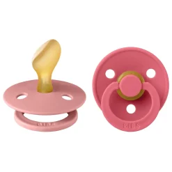 Pack de 2 sucettes colour caoutchouc anatomique 0-6 mois dusty pink et coral