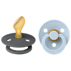 Pack de 2 sucettes colour caoutchouc anatomique 0-6 mois iron et baby blue