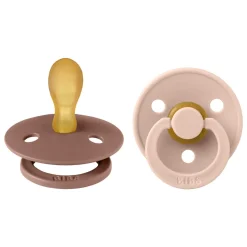 Pack de 2 sucettes colour caoutchouc symétrique 0-6 mois woodchuck et blush