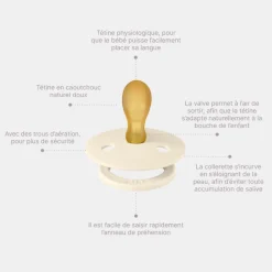 Pack de 2 sucettes colour caoutchouc symétrique phosphorescente 0-6 mois blush et vanilla