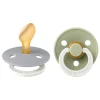 Pack de 2 sucettes colour caoutchouc 0-6 mois deep space et petrol