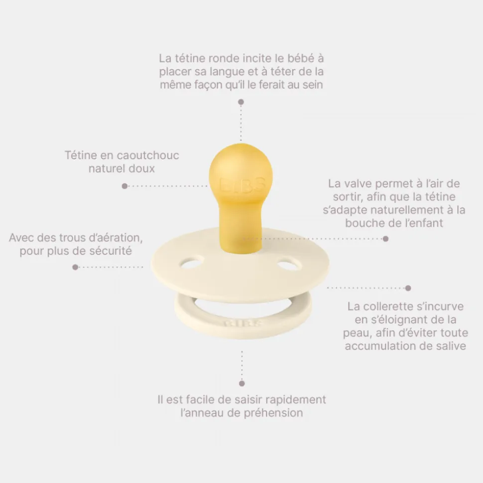 Pack de 2 sucettes colour caoutchouc phosphorescente 0-6 mois sage et cloud
