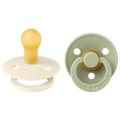 Pack de 2 sucettes colour caoutchouc 0-6 mois ivory et sage