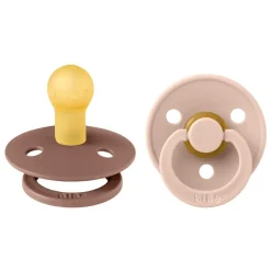 Pack de 2 sucettes colour caoutchouc 0-6 mois woodchuck et blush