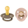 Pack de 2 sucettes colour caoutchouc anatomique 0-6 mois ivory et sage