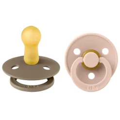 Pack de 2 sucettes colour caoutchouc 6 mois+ dark oak et blush