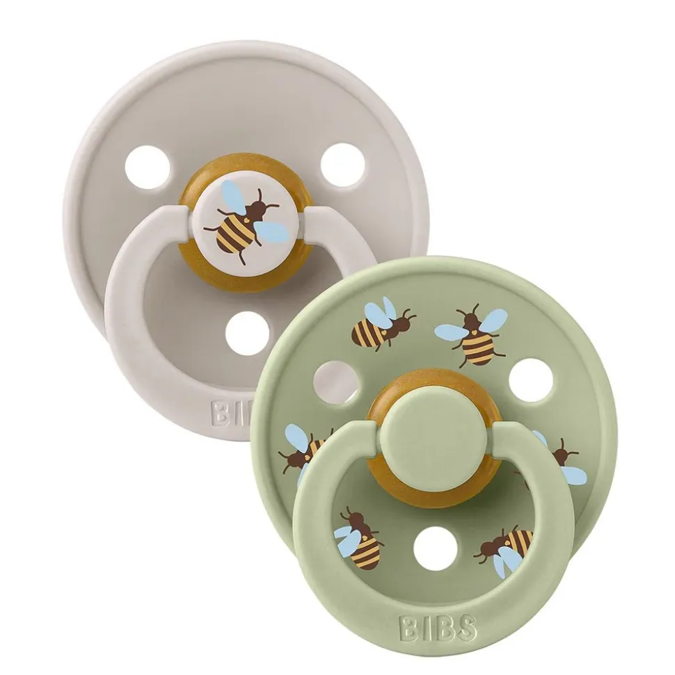 Pack de 2 sucettes physiologiques latex garden taille 1 - mushroom / sauge
