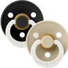 Pack de 2 sucettes physiologiques latex pacifier taille 2 - noir / vanille