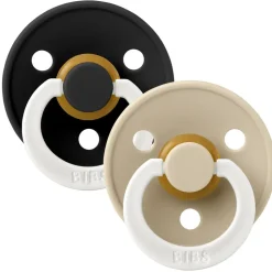 Pack de 2 sucettes physiologiques latex pacifier taille 2 - noir / vanille