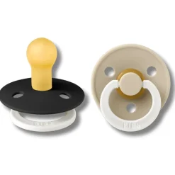 Pack de 2 sucettes physiologiques latex pacifier taille 2 - noir / vanille