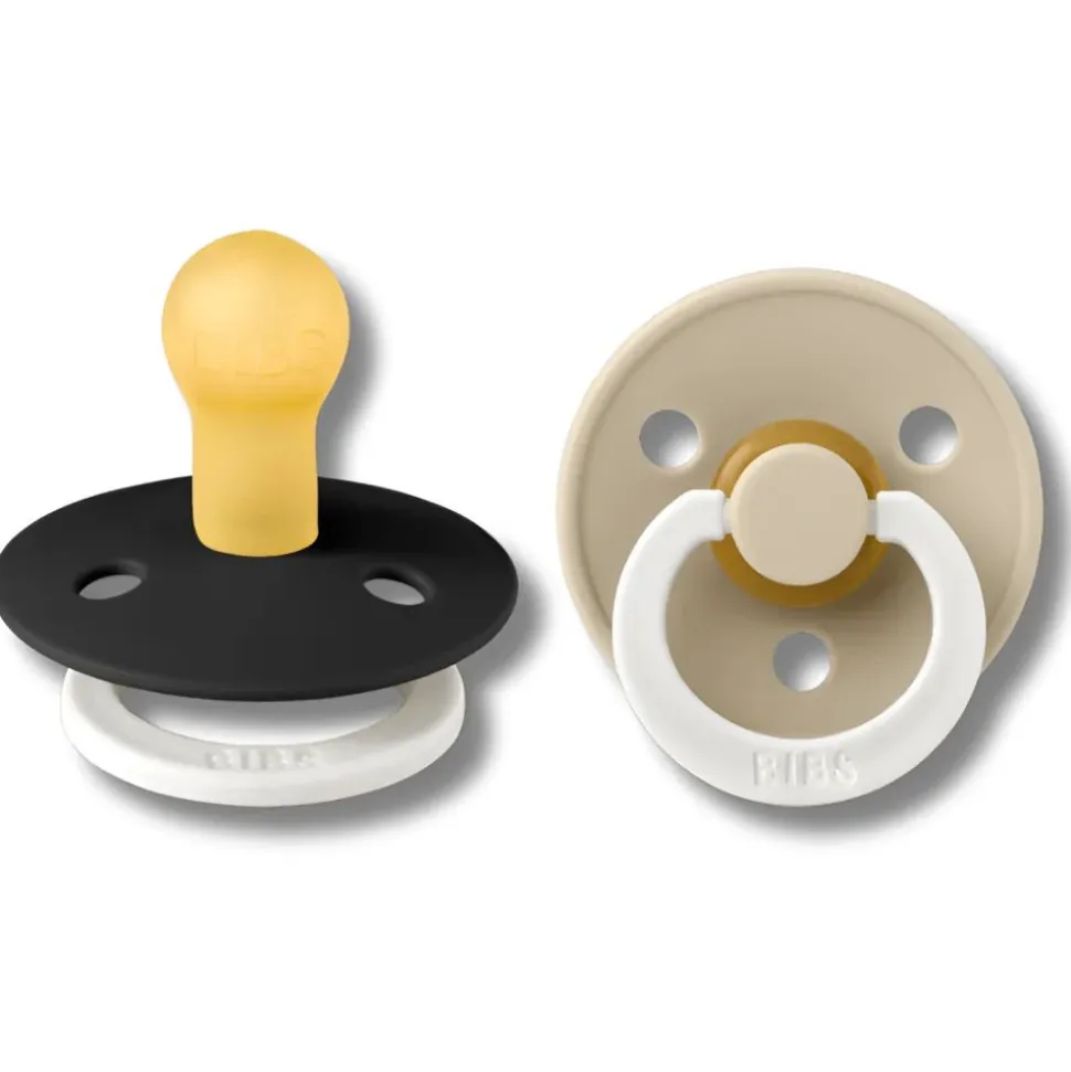 Pack de 2 sucettes physiologiques latex pacifier taille 2 - noir / vanille